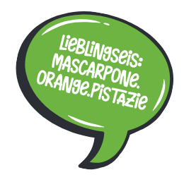 Lieblingseis Markus: Mascarpone, Orange, Pistazie
